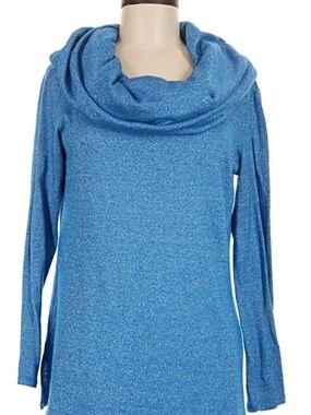 Colleen Lopez Blue Shimmer Cowlneck Sweater